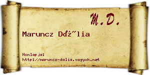 Maruncz Dália névjegykártya